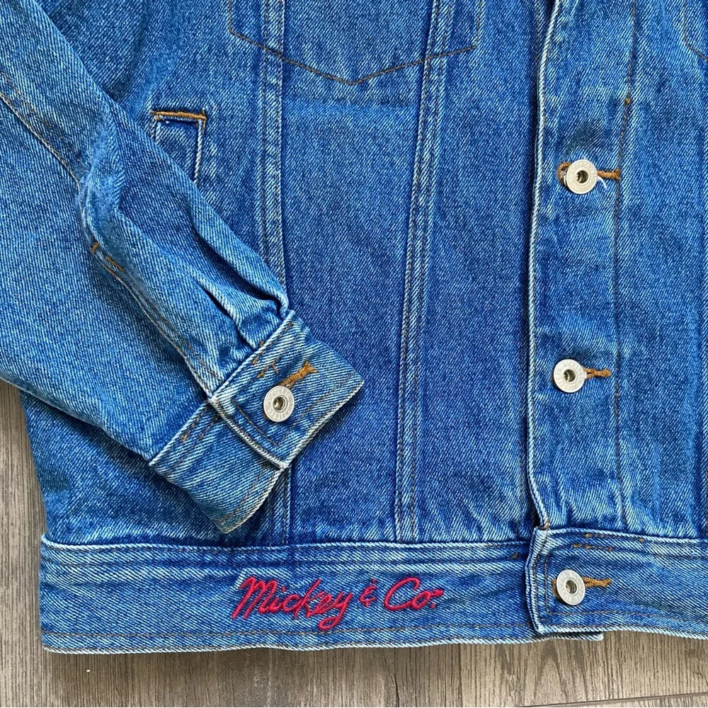 Mickey & CO. Mickey Mouse Denim Screen Printed Jacket Unisex Size Medium - Picture 6 of 8